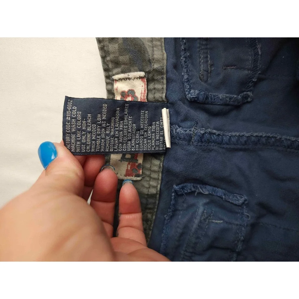 Plugg Mens Navy Blue Cargo Shorts Size 29 Cotton Utility Multi Pocket Skater